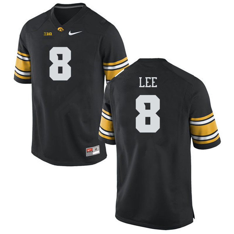 Men #8 Deshaun Lee Iowa Hawkeyes College Football Alternate Jerseys Sale-Black - Click Image to Close
